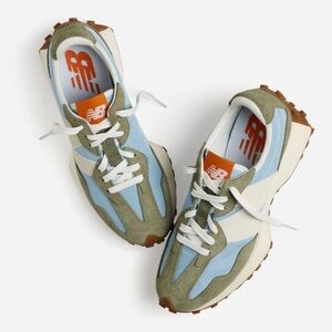 New Balance Unisex 327 Sneakers in Dark Olivine Chrome Blue